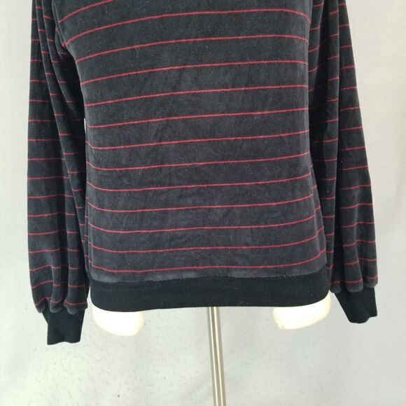 Macy's Men's Store velour sweater men's medium black long sleeve vintage 1980s - Picture 3 of 11